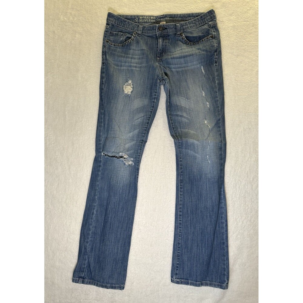 Mossimo Supply Co Womens Stretch Straigh Leg Jeans Size 13 (8030)